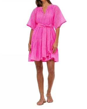Oliphant Raglan Belted Mini Dress - Pink