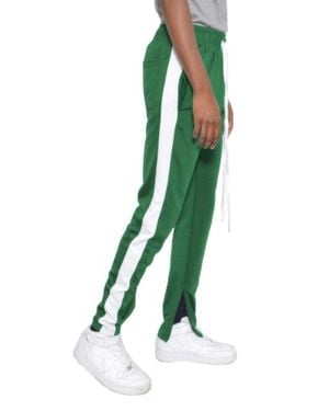 TRUEDAMES Slim Fit Single Stripe Track Pant - Green