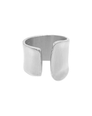 Adornia Plated Tall Open Band Ring - Gray