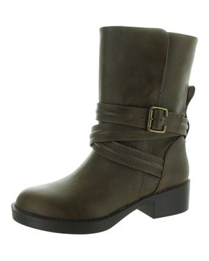 Rocket Dog Prema Santee Zipper Faux Leather Mid-Calf Boots - Green