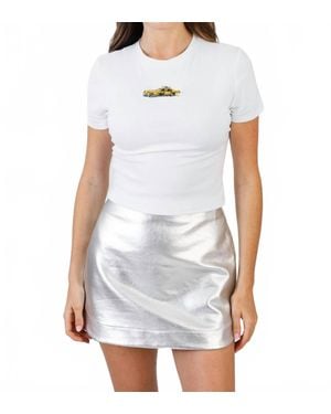 KOCH Baby Crew Neck Tee Taxi Embroidery - White