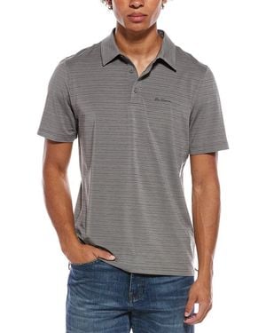 Ben Sherman Stripe Tech Jersey Polo Shirt - Gray