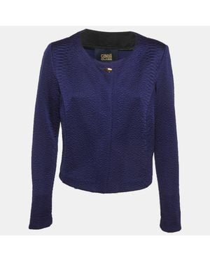 Roberto Cavalli Textured Crepe Jacket - Blue