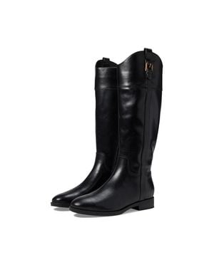 Vionic Phillipa Boot Leather Zipper Round Toe Knee High Khd1463 ,7) - Black