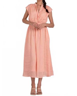 Elan Midi Dress Tie Waist - Pink