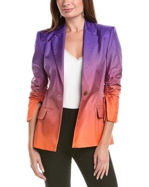 Oscar de la Renta Ombre Twill Silk Jacket - Purple