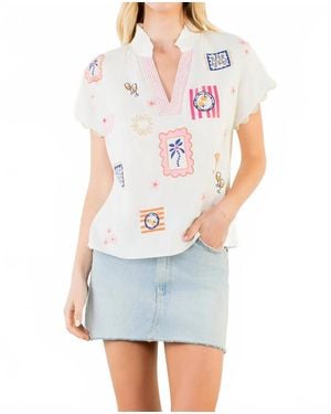 Thml Coastal Stitch Top - White
