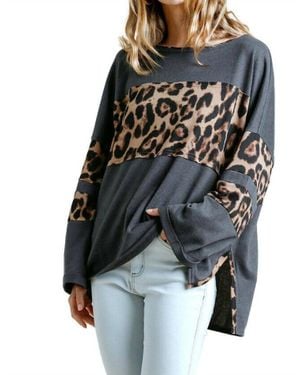 Umgee Leopard High Low Top - Pink