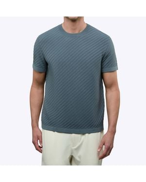 Cuts Riviera Knit Textured Tee - Blue