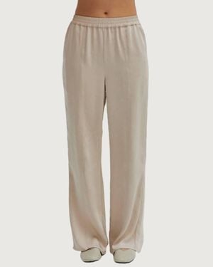 Crescent Nadia Pull-On Satin Pants Pants - Natural