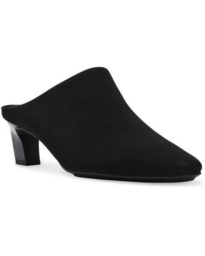 Anne Klein Solid Canvas Mules - Black