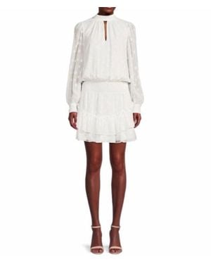 Ramy Brook Sashah Star Pattern Ruffle Mini Dress - White