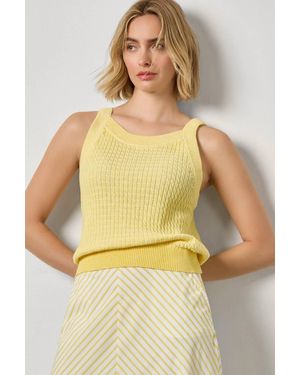 Lilla P Mini Cable Knit Tank Top - Yellow