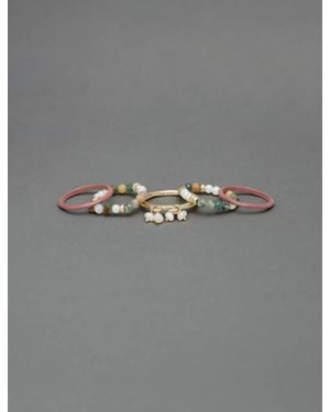 Lucky Brand Enamel Pearl Ring Stack - Gray