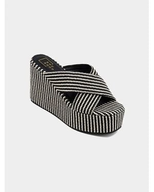 Shu Shop Ludovica Woven Platform Wedge Sandal - Black
