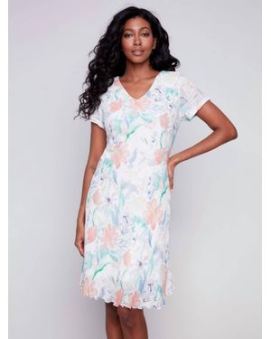 Charlie b Lotus Floral Cap Dress - White