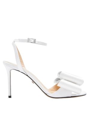 Mach & Mach Le Cadeau Satin Sandals - White
