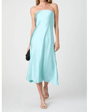 French Connection Strapless Cowl Back Midi Dress - Blue