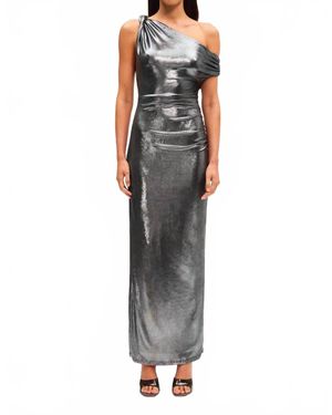 Misha Nyra Metallic Gown - Black