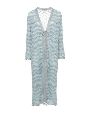 D. EXTERIOR Light Chevron Lurex Cardigan - Blue