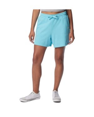 Columbia Trek Shorts French Terry Mid Rise Drawstring Fts1609 - Blue