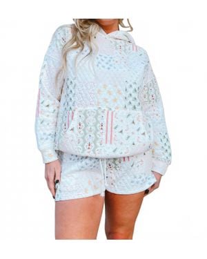 Sunkissed Coconut Christmas Quilted Hoodie - Blue