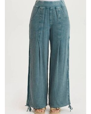 XCVI Lenka Gauze Cinched Wide Leg Pants - Blue