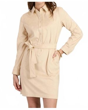 tyler boe Ziva Faux Suede Shirt Dress - Natural
