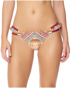 Jessica Simpson Day Tripper Ruffle Hipster Bikini Bottom - Pink