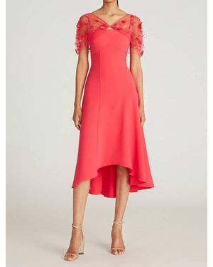 THEIA Riley High Low Cocktail Dress - Red