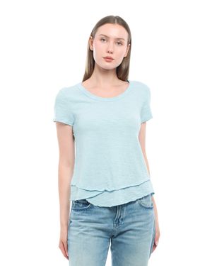 Wilt Short Sleeve Mock Layer Tee - White