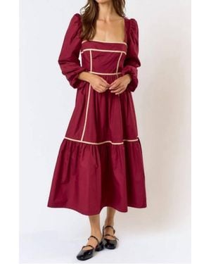 Lalavon Tis The Season Wine Dress - Red