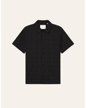Les Deux Hector Anglaise Short Sleeve Shirt - Black