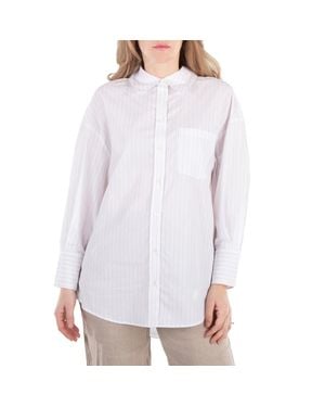 Anine Bing Stripe Mika Cotton Shirt - White