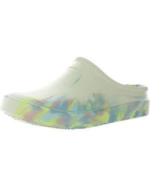 HUNTER Cut-Out Rubber Mule Sandals - Green