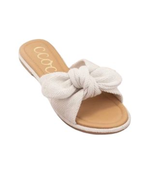 Ccocci Knotted Bow Sandals - Natural