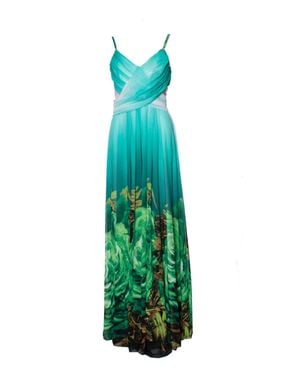 Roberto Cavalli Floral Gown - Green