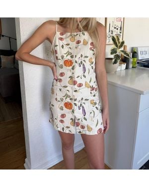 Bailey Rose Opal Fall Harvest Buttoned Mini Dress - White