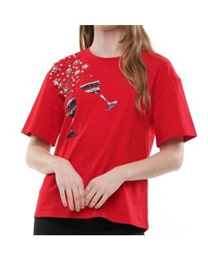 And The Why American Wine Glass Tee - Red