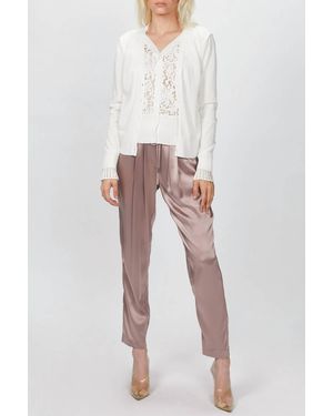 Goen.J Lace Paneled Cardigan - White