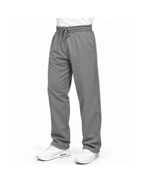 Base Supply Wide Leg Open Bottom Lounge Sweatpants (S-3Xl) - Gray