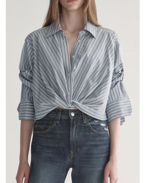 A.L.C. Leo Cropped Cotton Shirt - Gray