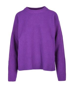 Ballantyne Ribbed Wool Sweater - Purple
