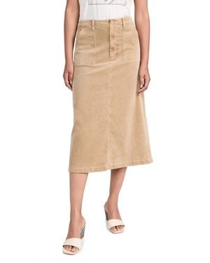 Le Jean Jocelyn Corduroy Midi Skirt - Natural
