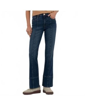Kut From The Kloth Kelsey Ankle Flare Jeans With Front Seam - Blue