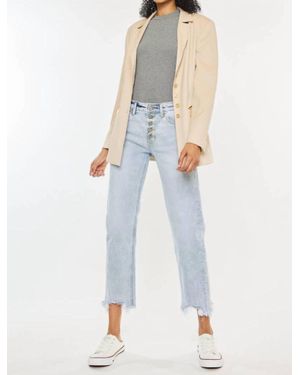 Kancan High Rise Straight Leg Jeans - White
