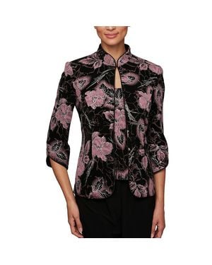 Alex Evenings Petites Floral Print 2Pc Top Set - Black