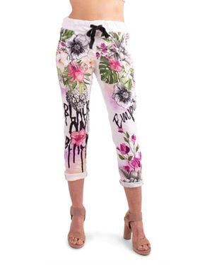 Gigi Moda Celina Floral Tropical Pants - White