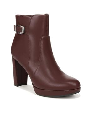 Naturalizer Braxton Boots Cabernet Block Heel Ankle Bootie Lion1058 - Brown