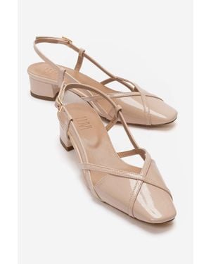 Prologue Shoes Olena Block Heel Slingback Pump - Natural